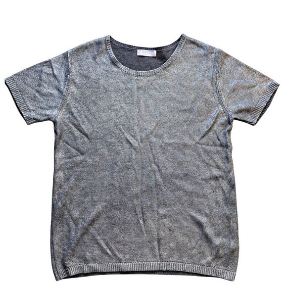 Majestic Filatures Deluxe Tricot Silk Wool Knit Top Size 4 Gray/Silver NWT - Picture 1 of 15